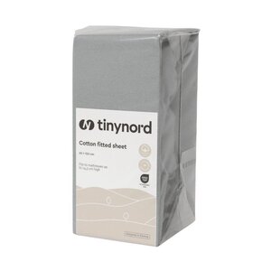 Tinynord cotton fitted sheet 60x120cm, Grey - Tinynord