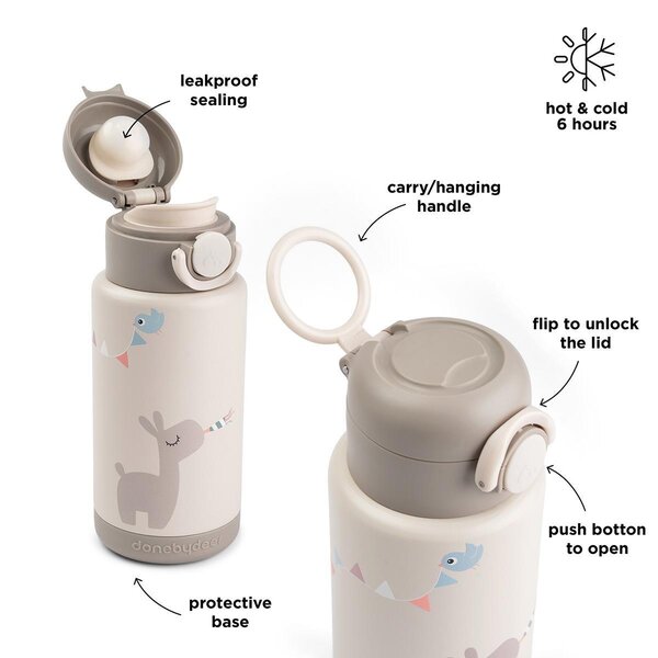 Done by Deer Insulated bottle Celebration 340ml Sand - Done by Deer