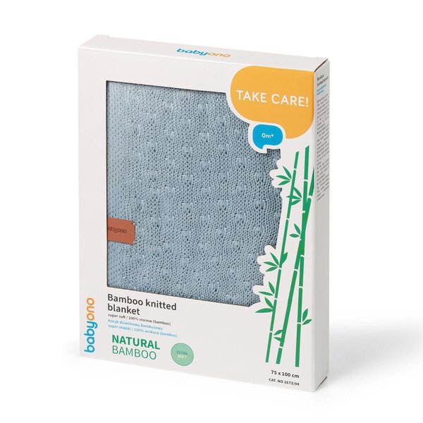 BabyOno kootud bambustekk 75x100cm, Blue - BabyOno