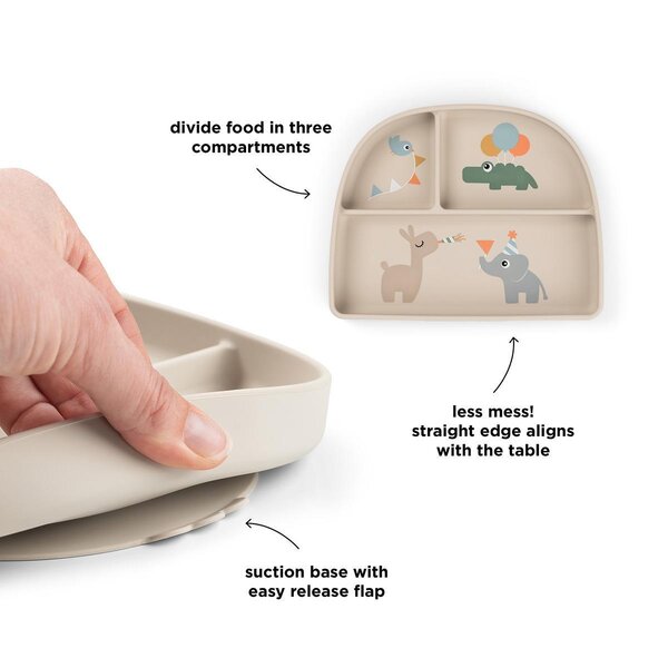 Done by Deer Stick&Stay compartment plate Celebration Sand - Done by Deer