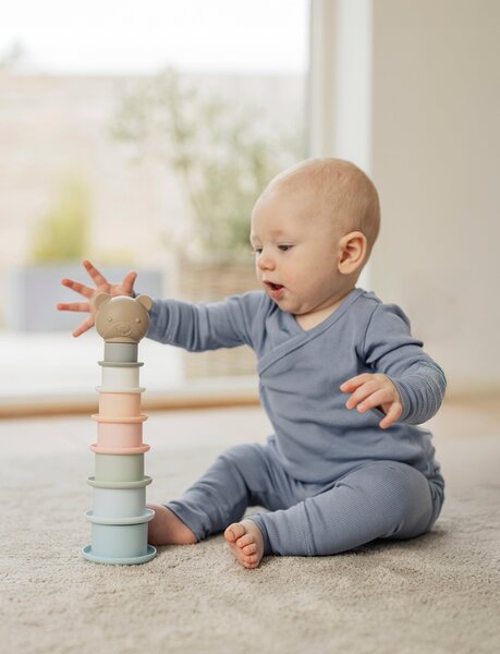 Teddykompaniet silicone stacking toy 27cm, Teddy bear - Teddykompaniet