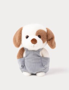 Teddykompaniet soft toy 22cm, Dog with Dungarees  - Teddykompaniet