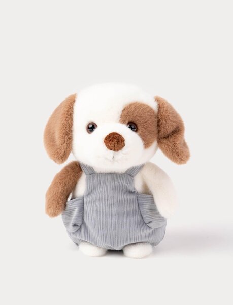 Teddykompaniet soft toy 22cm, Dog with Dungarees  - Teddykompaniet