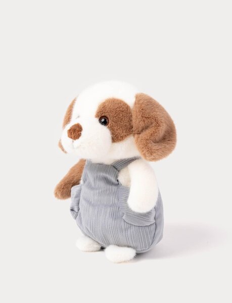 Teddykompaniet soft toy 22cm, Dog with Dungarees  - Teddykompaniet