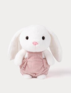 Teddykompaniet soft toy 22cm, Bunny with Dungarees White - Teddykompaniet