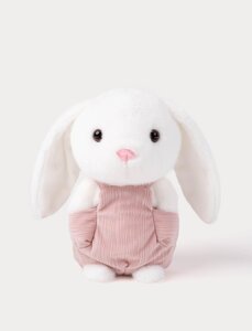 Teddykompaniet soft toy 22cm, Bunny with Dungarees White - Teddykompaniet