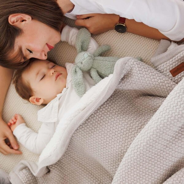 BabyOno cotton blanket with fleecing lining 75x100cm Grey - BabyOno