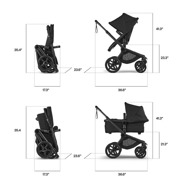 Bugaboo Fox 5 Renew 2in1 stroller set Black/Cocoa Brown - Bugaboo