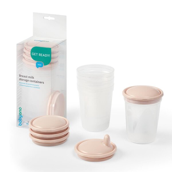BabyOno Baby food container 4-pack, beige - BabyOno