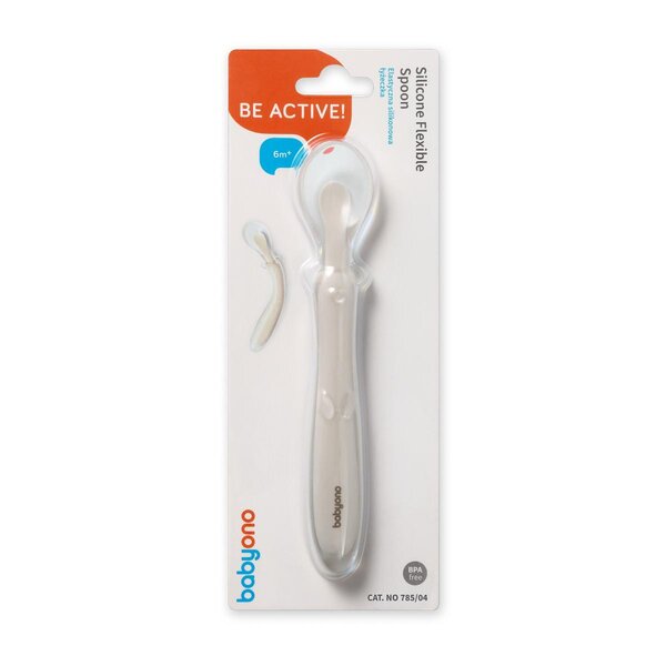 BabyOno silicone flexible spoon Beige - BabyOno