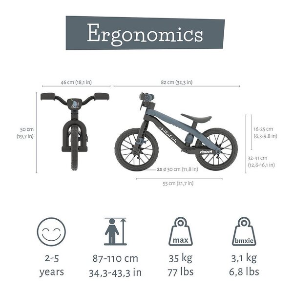 Chillafish BMXie Vroom balance bike Anthracite - Chillafish