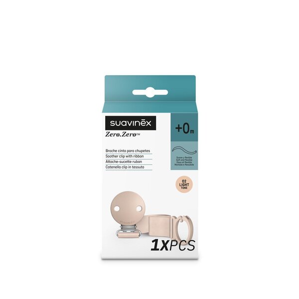 Suavinex soother clip Zero Light Sand - Suavinex