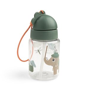 Done by Deer бутылочка с соломинкой Tiny trails 280ml, Green - Done by Deer