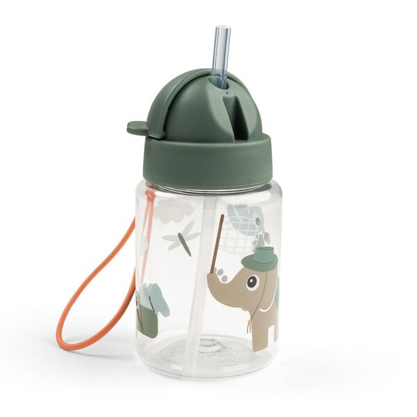 Done by Deer бутылочка с соломинкой Tiny trails 280ml, Green - Done by Deer
