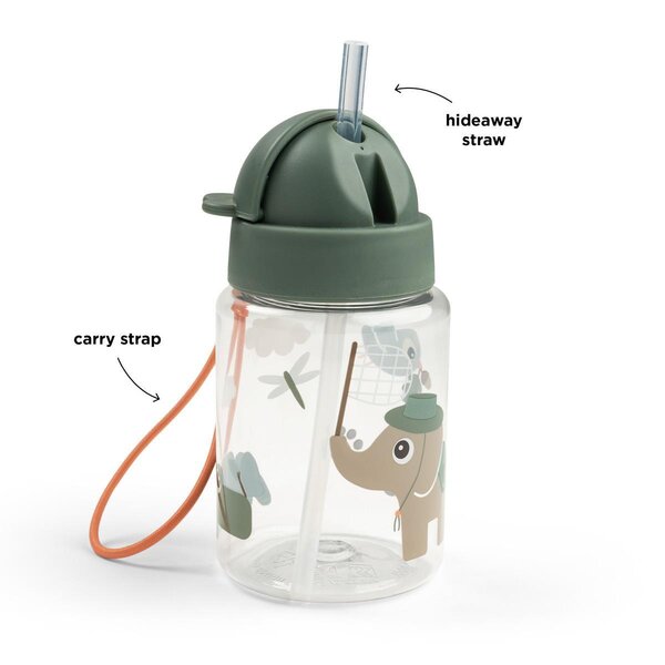 Done by Deer бутылочка с соломинкой Tiny trails 280ml, Green - Done by Deer