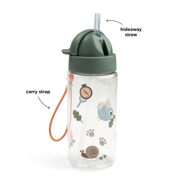 Done by Deer бутылочка с соломинкой Tiny trails 350ml, Green - Done by Deer