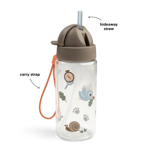 Done by Deer бутылочка с соломинкой Tiny trails 350ml, Sand - Done by Deer