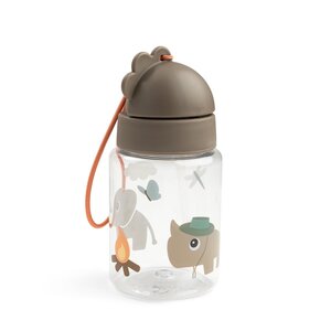 Done by Deer бутылочка с соломинкой Tiny trails 280ml, Sand - Done by Deer