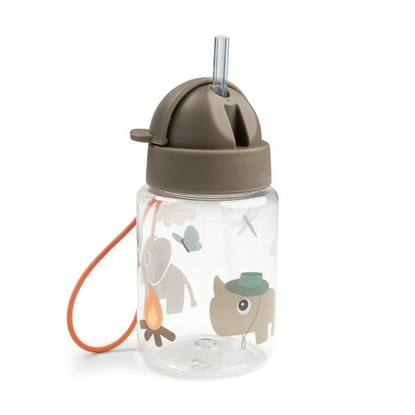 Done by Deer бутылочка с соломинкой Tiny trails 280ml, Sand - Done by Deer