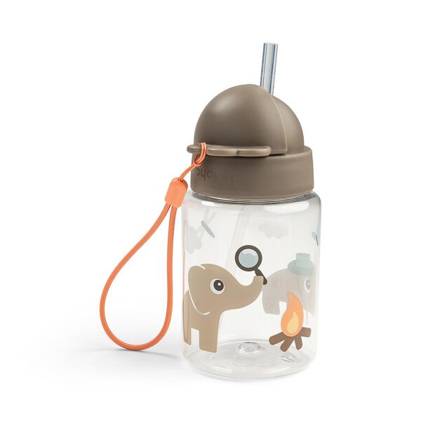 Done by Deer бутылочка с соломинкой Tiny trails 280ml, Sand - Done by Deer