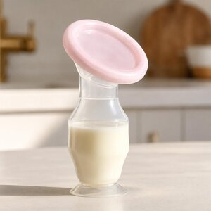 BabyOno Silicone breast pump collector Beige - BabyOno