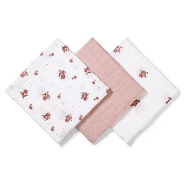 BabyOno musliinist mähkimislinad 3tk, Roos - BabyOno