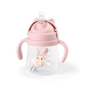 BabyOno kõrrega ja raskusega joogipudel 270ml, Pink - BabyOno