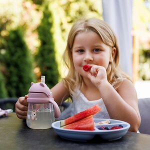 BabyOno kõrrega ja raskusega joogipudel 270ml, Pink - BabyOno