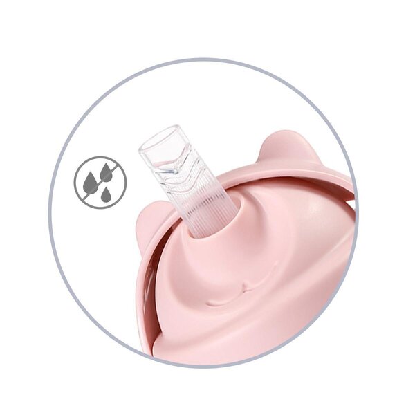 BabyOno kõrre ja raskusega joogipudel 270ml, Pink - BabyOno