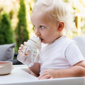 BabyOno kõrrega ja raskusega joogipudel 270ml, Beige - BabyOno
