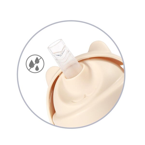 BabyOno kõrre ja raskusega joogipudel 270ml, Beige - BabyOno