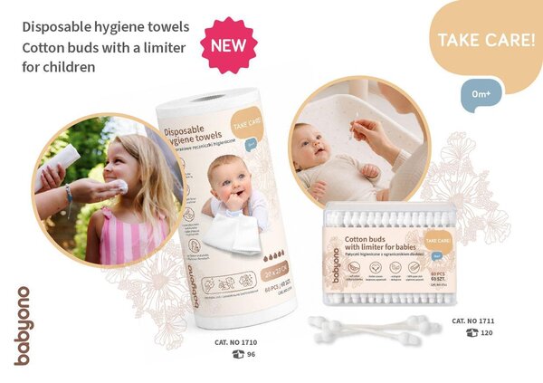 BabyOno ühekordsed puhastuslapid 60tk - BabyOno