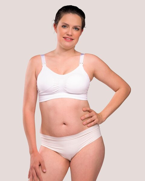 Carriwell Seamless Padded Nursing Bra S white - Carriwell